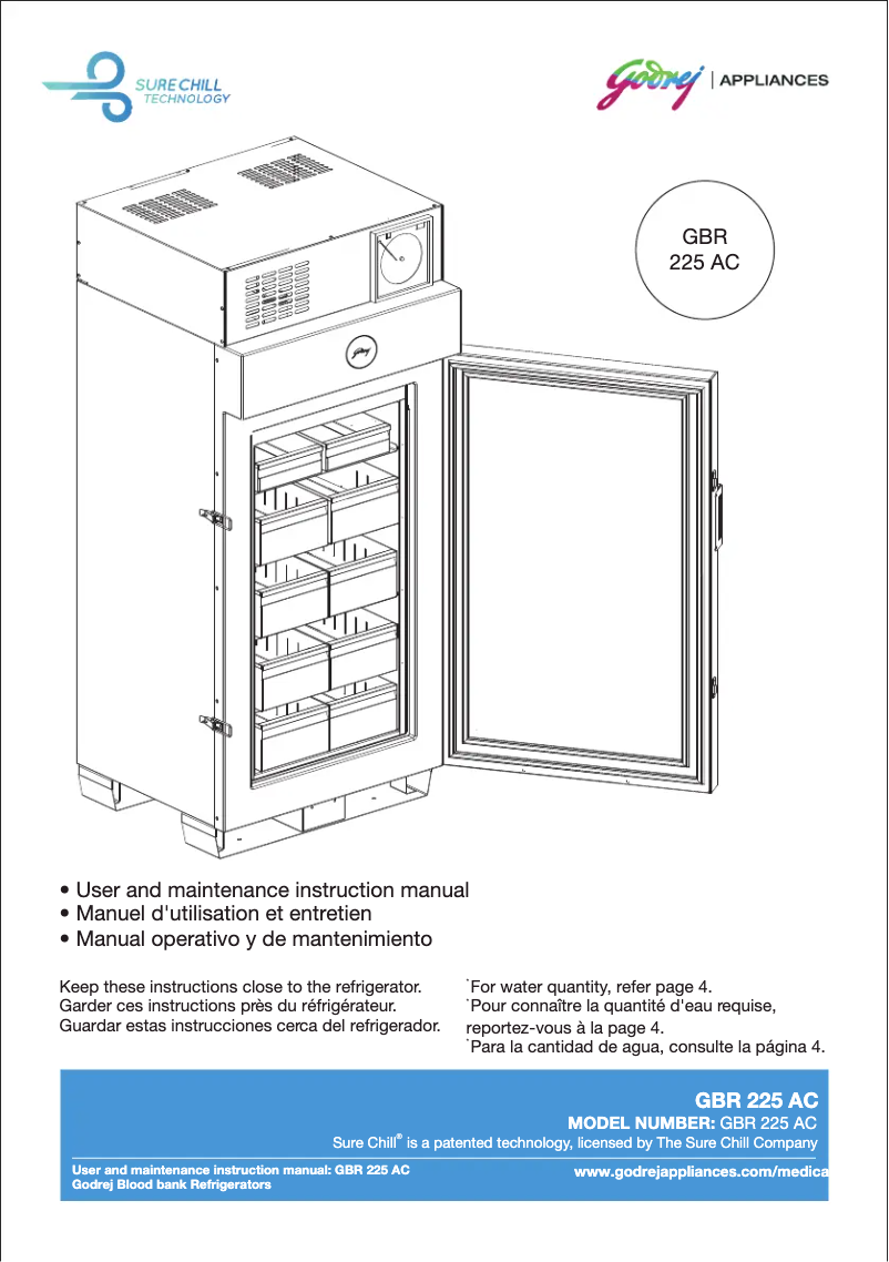 Página 1 del manual Manual de usuario Godrej GBR 225 AC