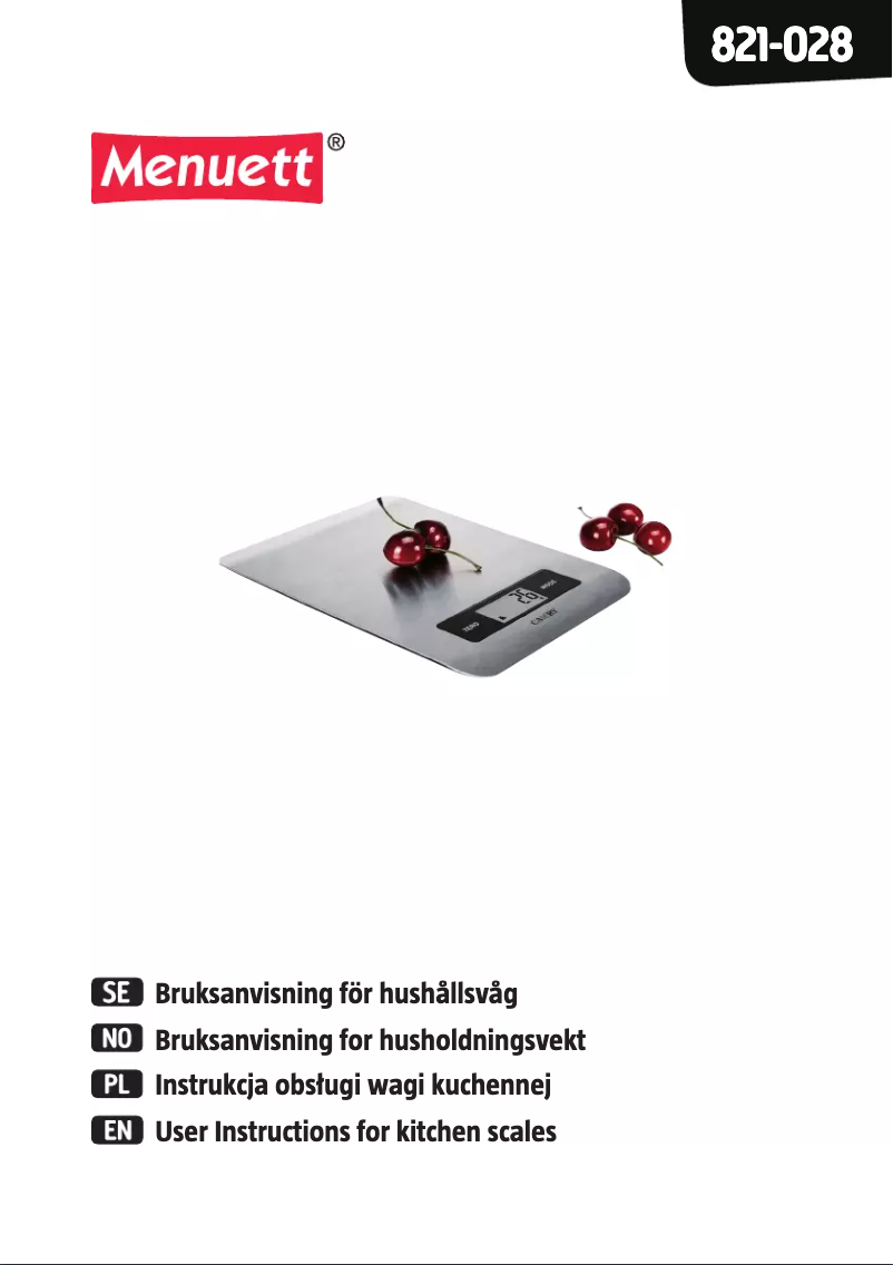 Página 1 del manual Manual de usuario Menuett 821-028