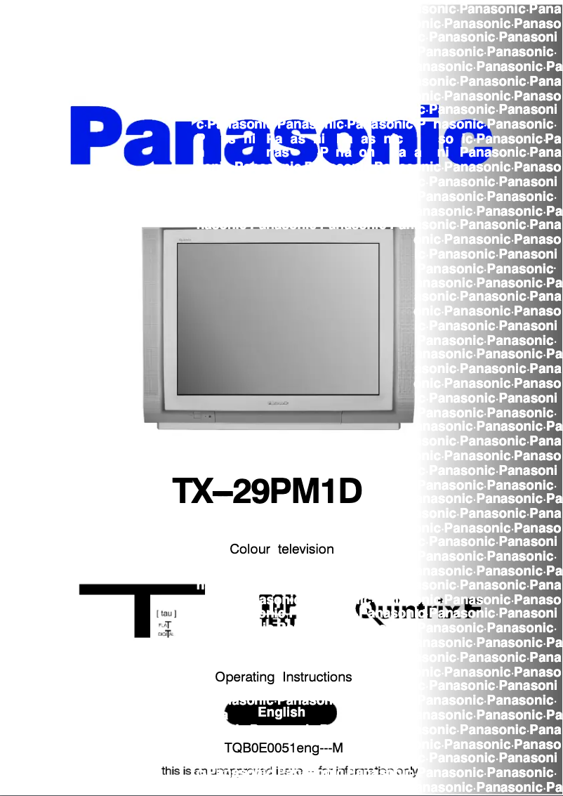 Imagen de la primera página del manual del dispositivo TX-29PM1D