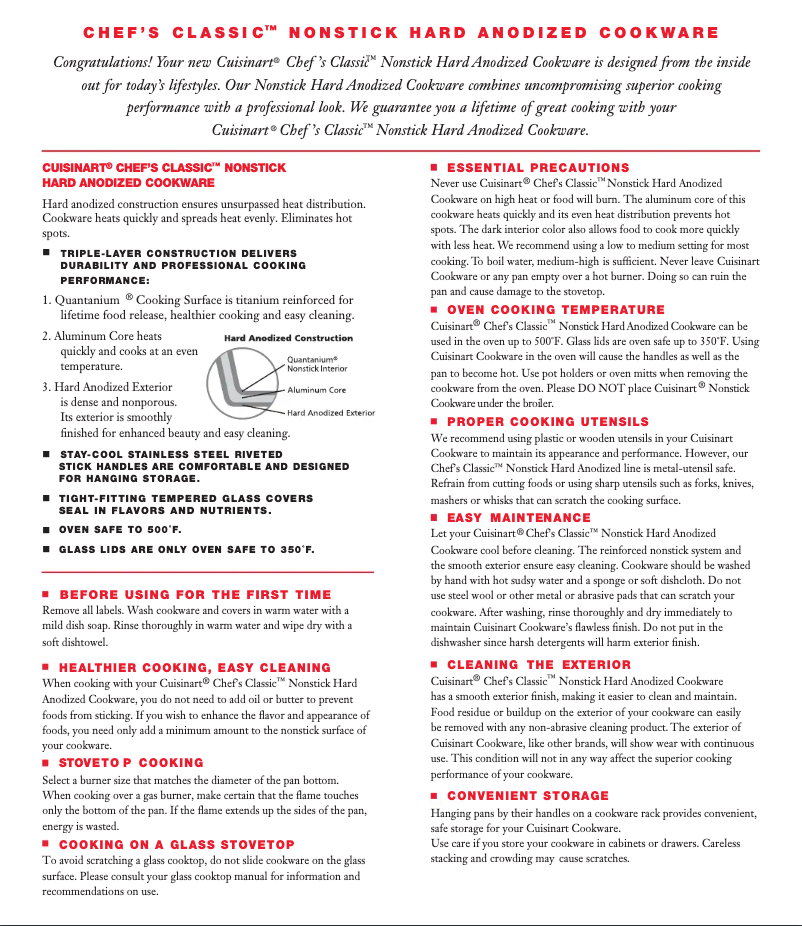 Imagen de la primera página del manual del dispositivo Chef's Classic 655-35