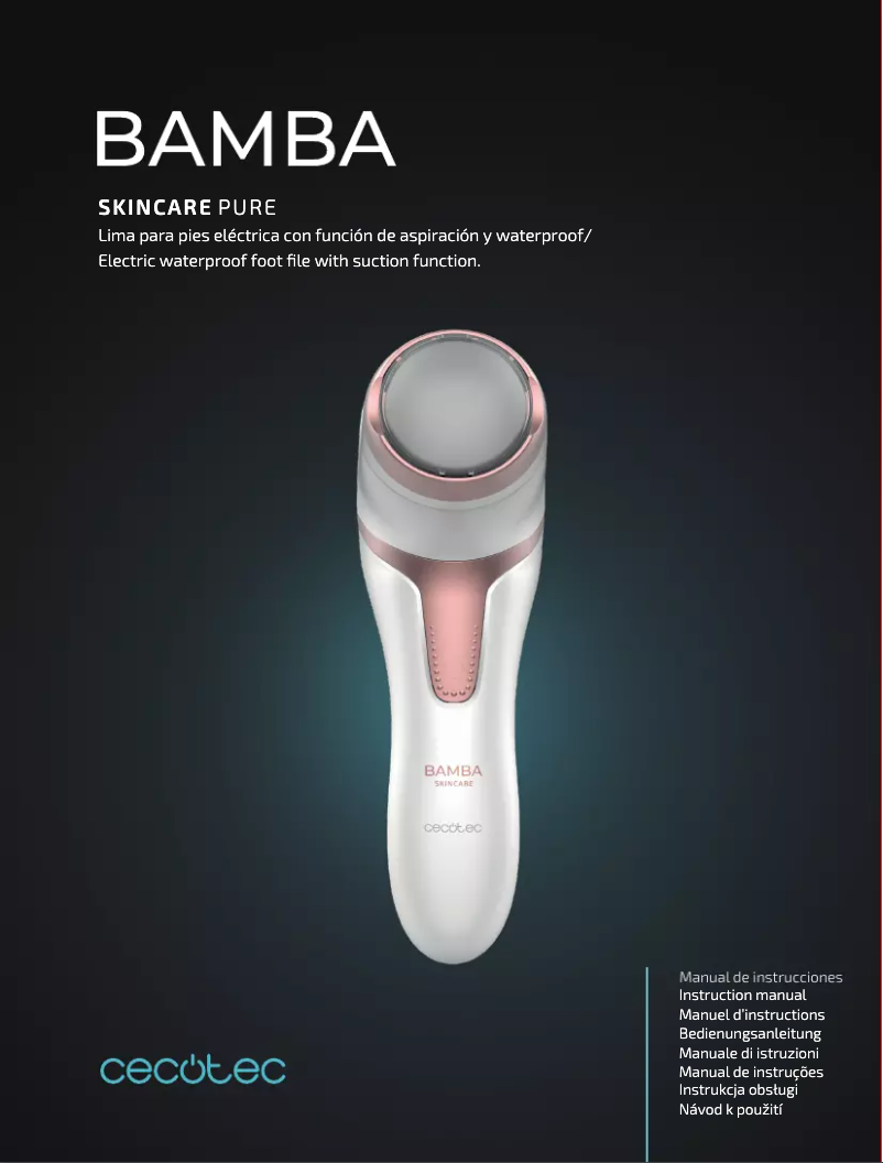Imagen de la primera página del manual del dispositivo Bamba SkinCare Pure