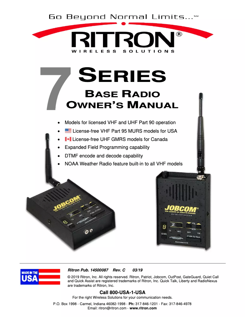 Página nº 1 - Manual de usuario Ritron JBS-147D