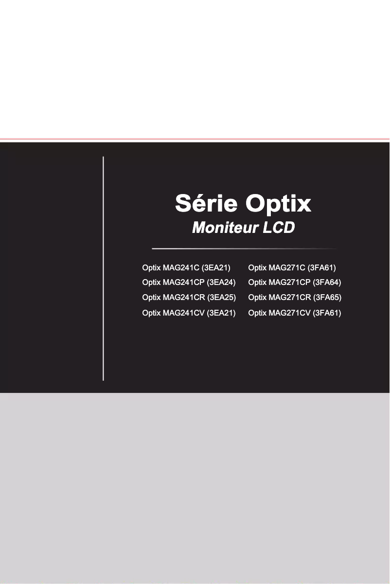 Imagen de la primera página del manual del dispositivo Optix MAG271C