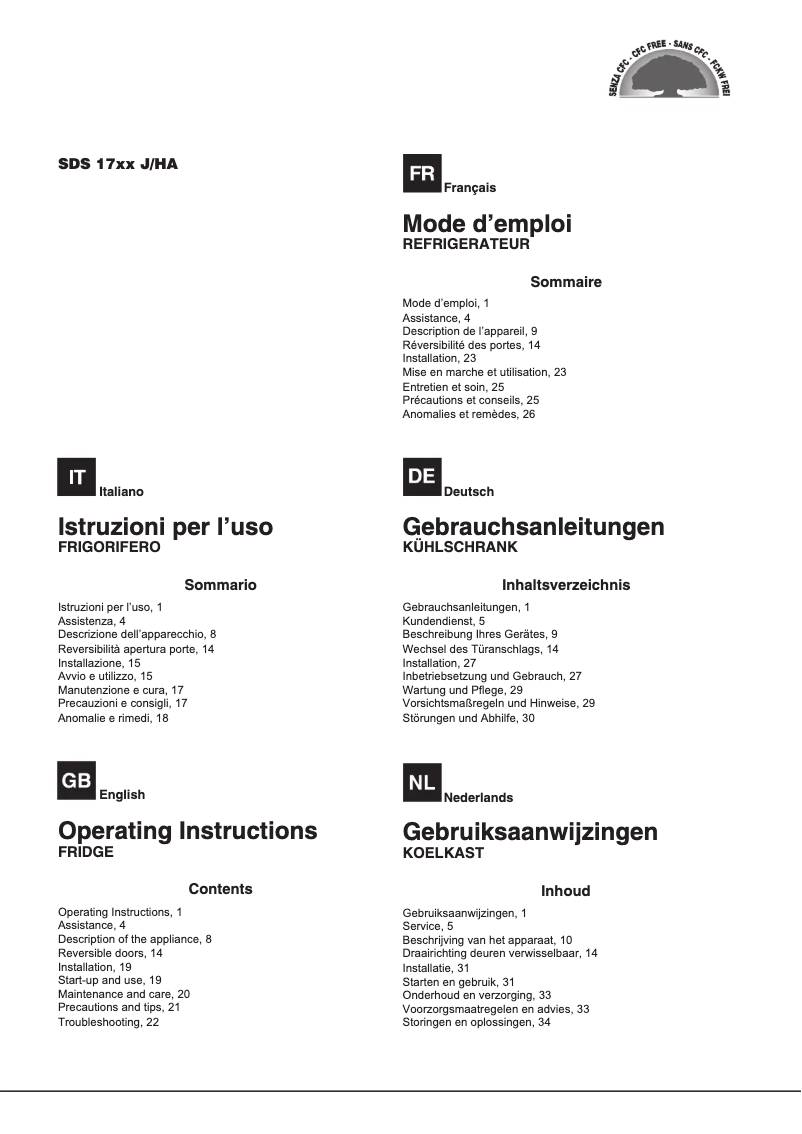 Página 1 del manual Manual de usuario Hotpoint Ariston SDS 1722 J/HA