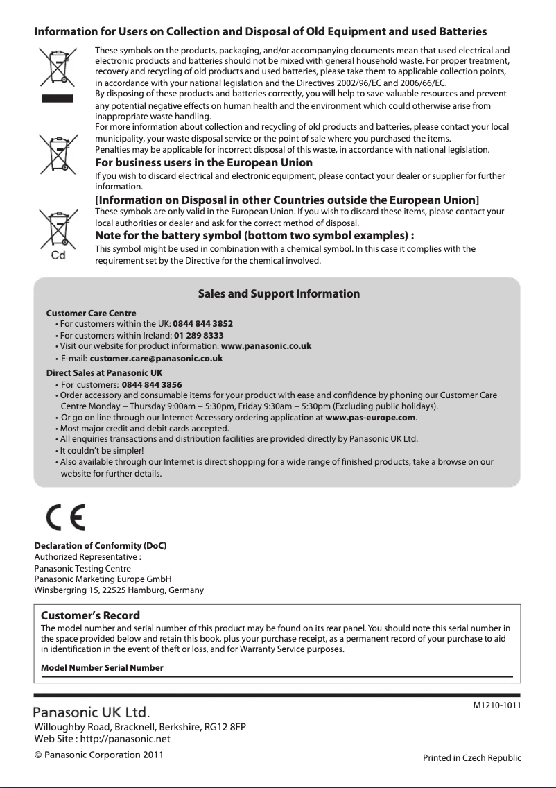 Imagen de la primera página del manual del dispositivo TX-P50C3B