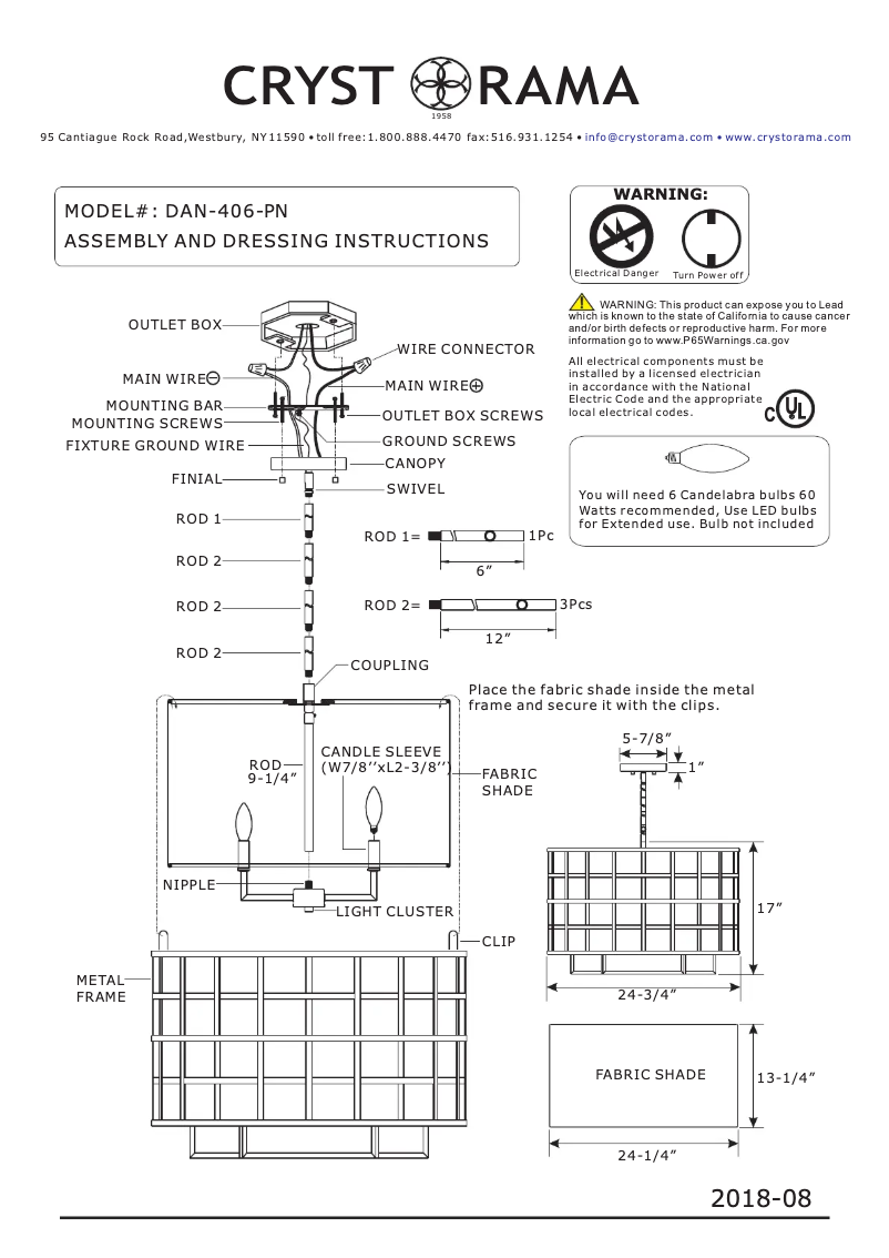 Imagen de la primera página del manual del dispositivo Danielson DAN-406-PN