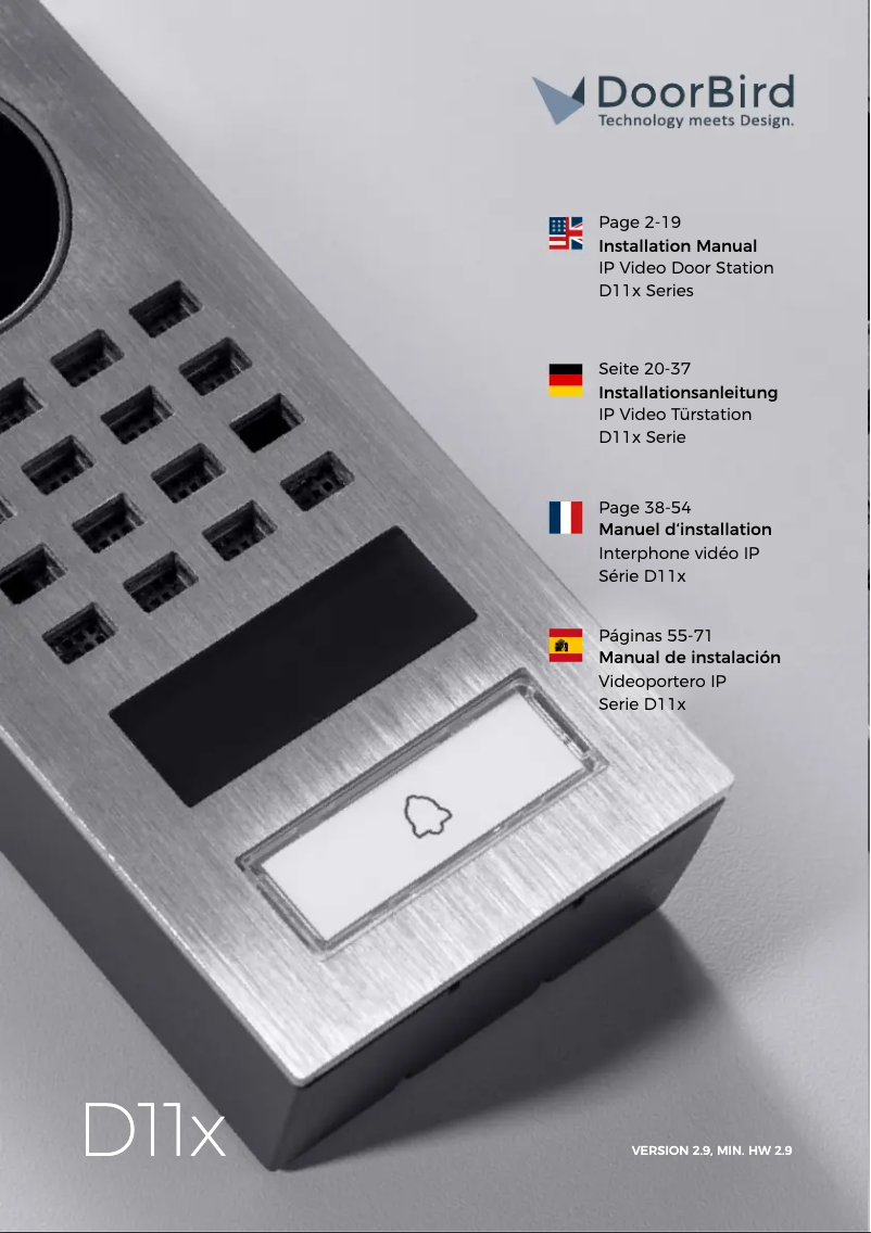 Página 1 del manual Manual de usuario DoorBird D1100E