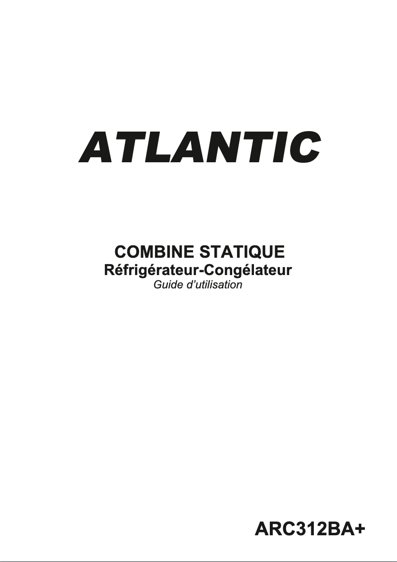 Página 1 del manual Manual de usuario Atlantic ARC312BA+