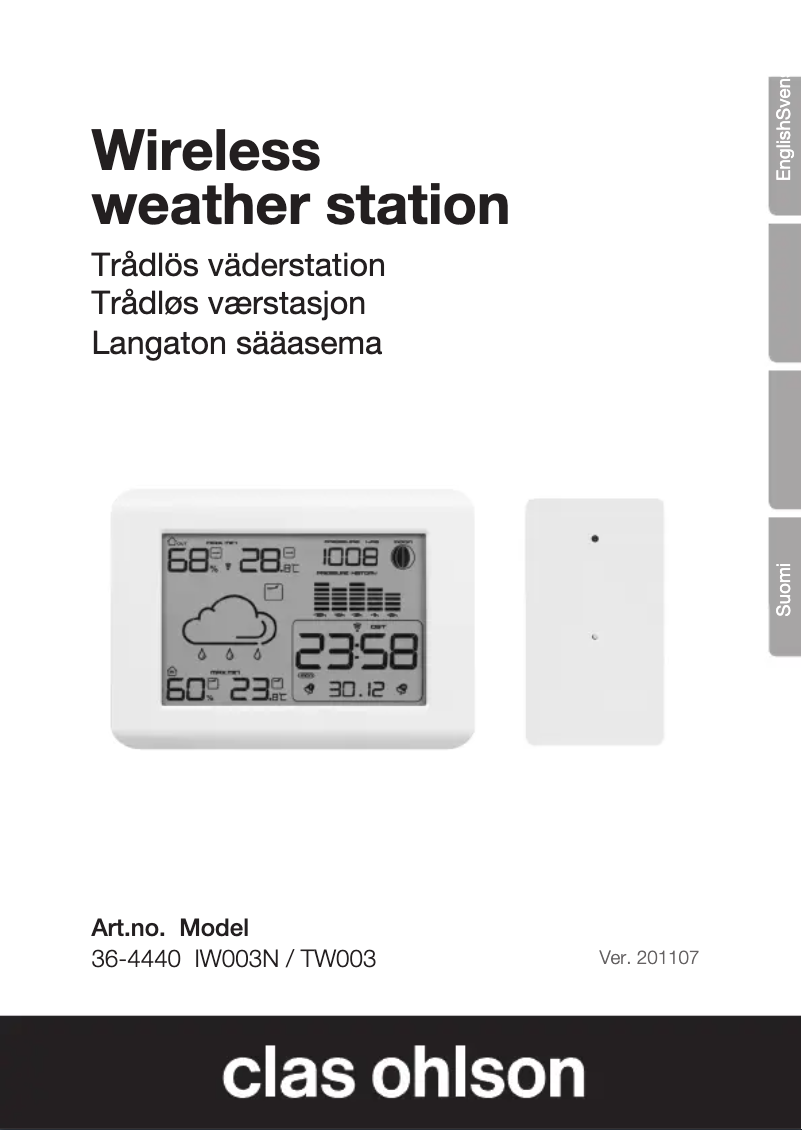 Imagen de la primera página del manual del dispositivo IW003