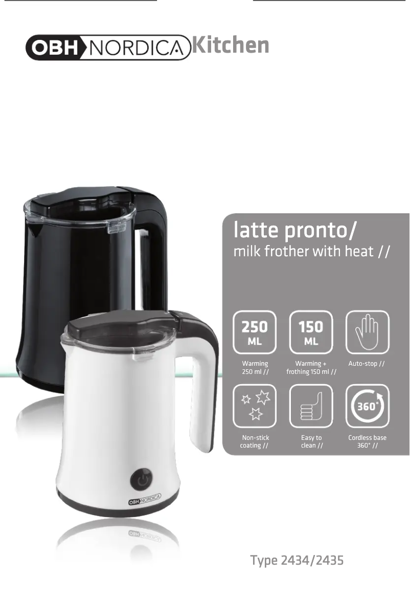 Página 1 del manual Manual de usuario OBH Nordica Latte Pronto 2435