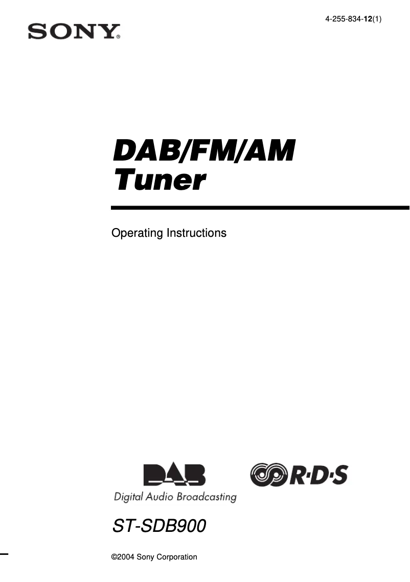 Página nº 1 - Manual de usuario Sony ST-SDB900