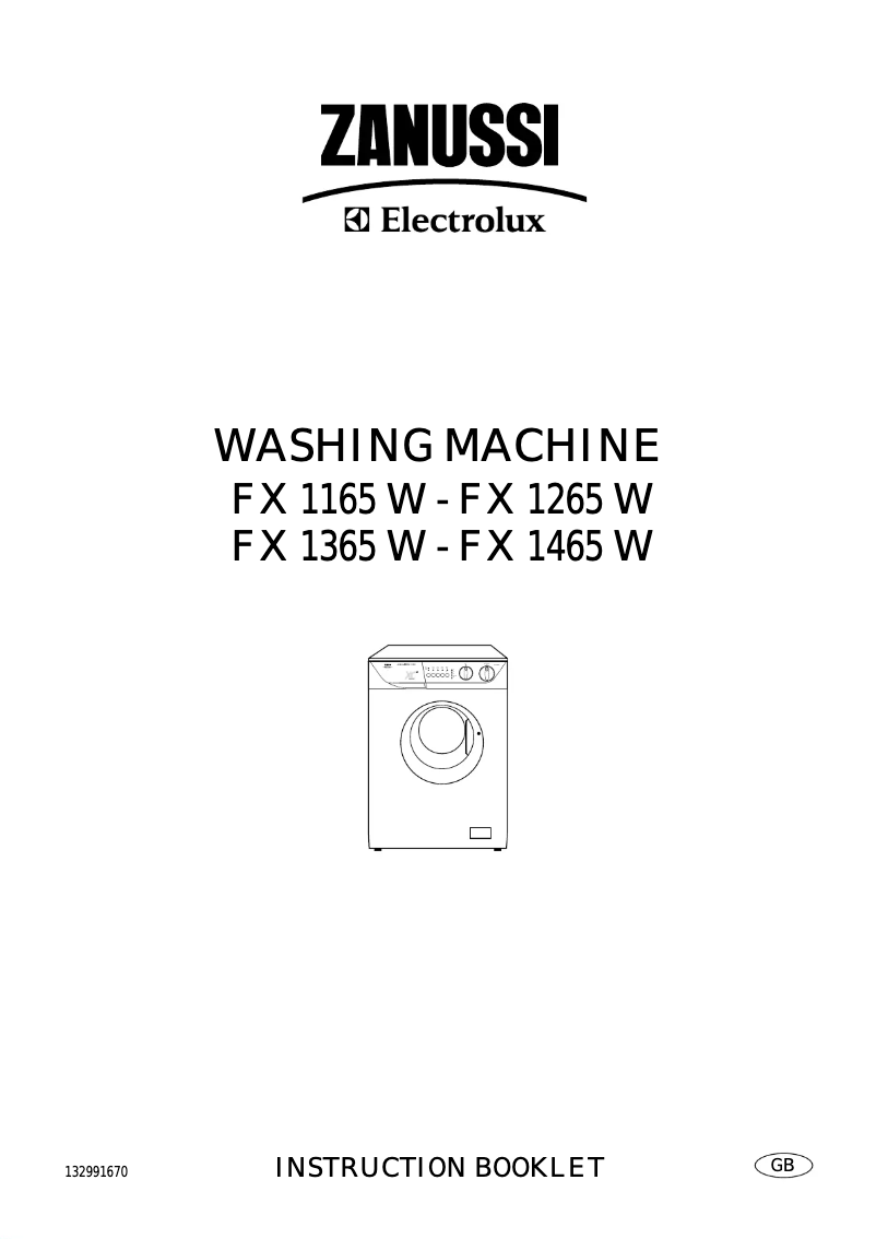Página 1 del manual Manual de usuario Zanussi-Electrolux FX 1265 W