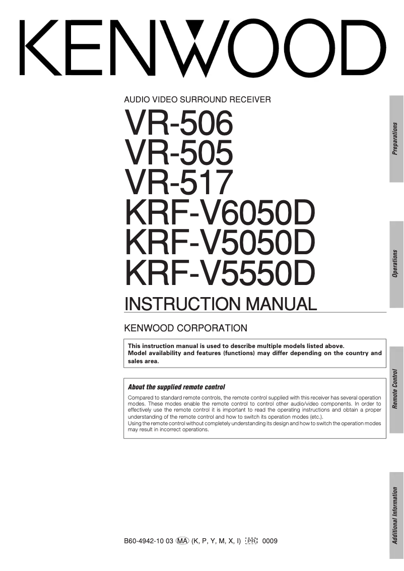 Página nº 1 - Manual de usuario Kenwood KRF-V6050D