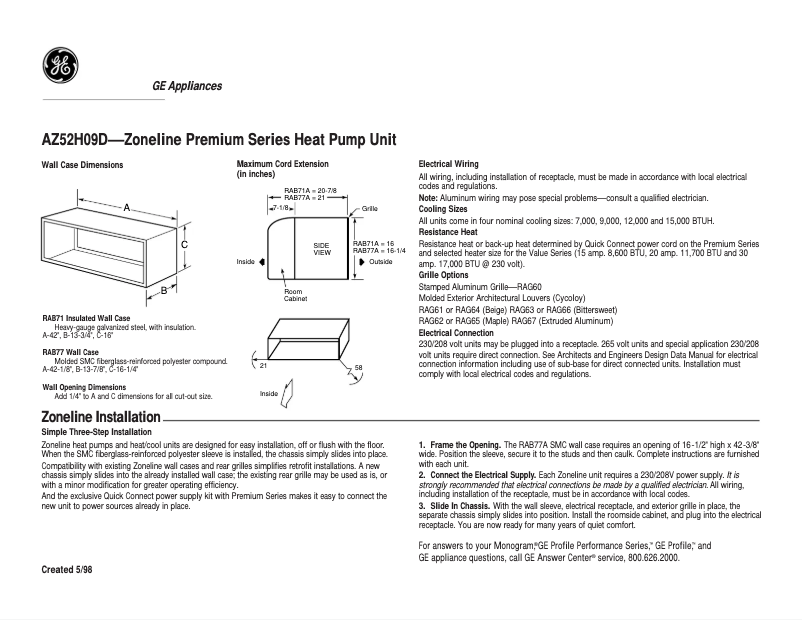 Imagen de la primera página del manual del dispositivo AZ52H09DAB