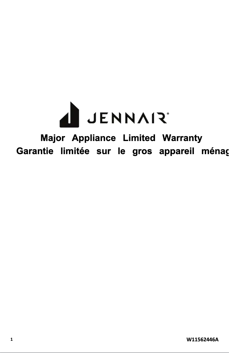 Página 1 del manual Información de garantía JennAir JDRP548HM
