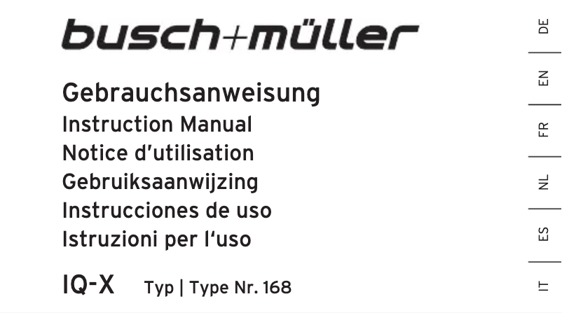 Página 1 del manual Instrucciones / montaje Busch + Müller IQ-X