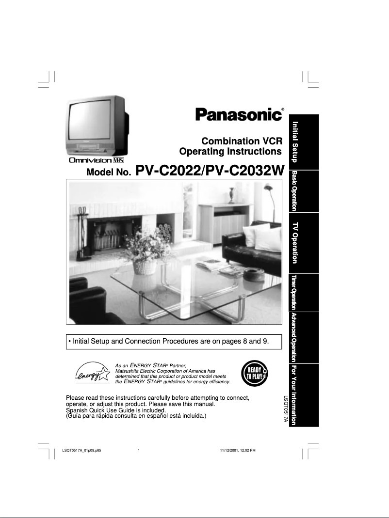 Imagen de la primera página del manual del dispositivo PV-C2032