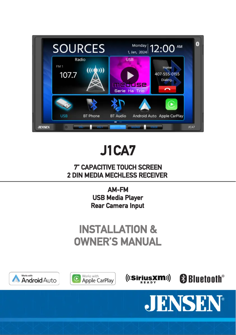 Página 1 del manual Manual de usuario Jensen J1CA7