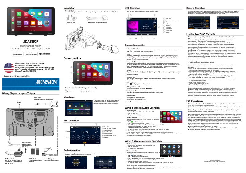 Página 1 del manual Manual de usuario Jensen JDASHCP