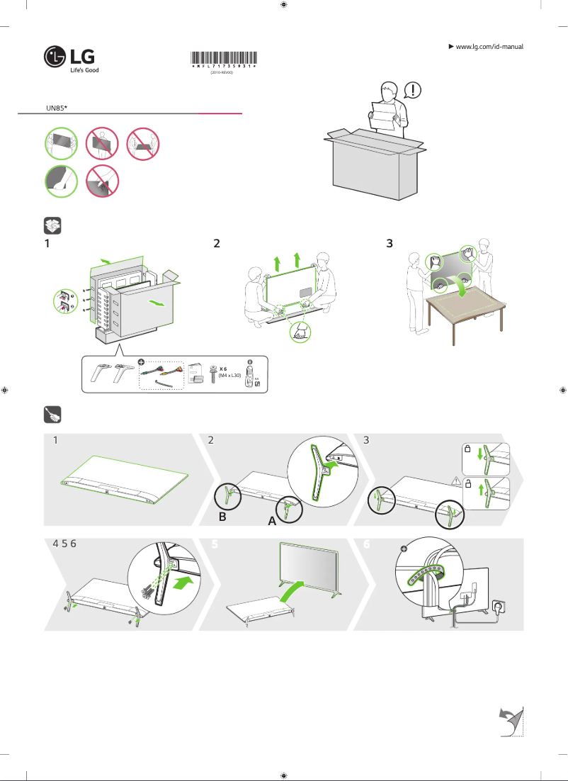 Imagen de la primera página del manual del dispositivo 86UN851C0ZA