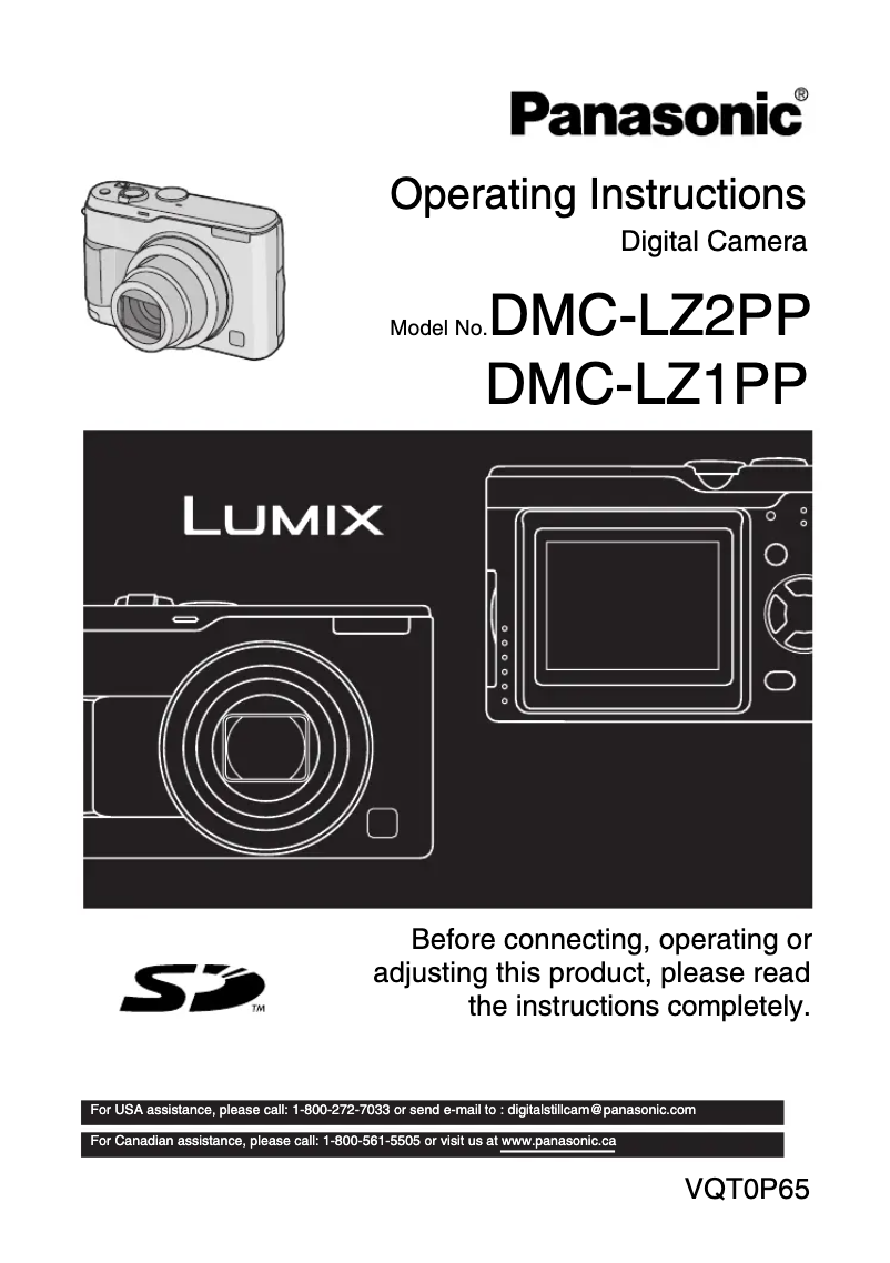 Imagen de la primera página del manual del dispositivo Lumix DMC-LZ2