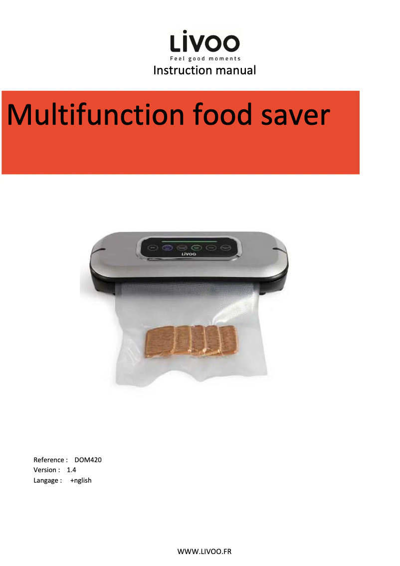 Página 1 del manual Manual de usuario Livoo DOM420