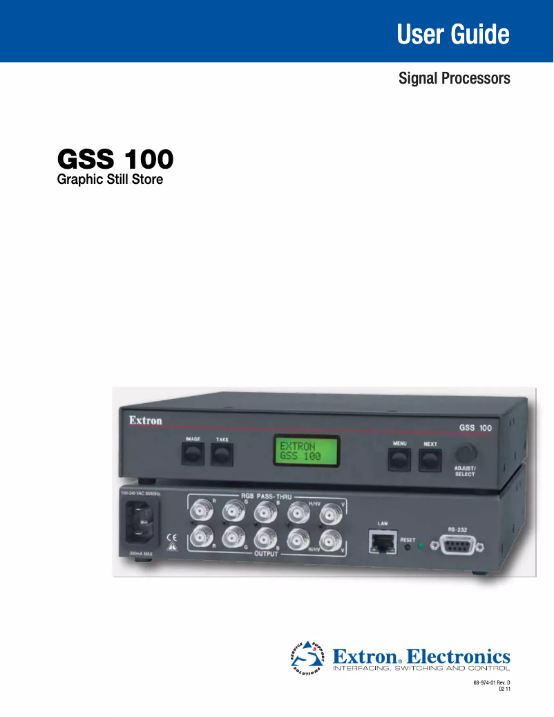 Página 1 del manual Manual de usuario Extron GSS 100