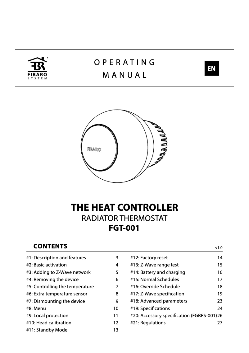 Página 1 del manual Manual de usuario Fibaro FGBRS-001