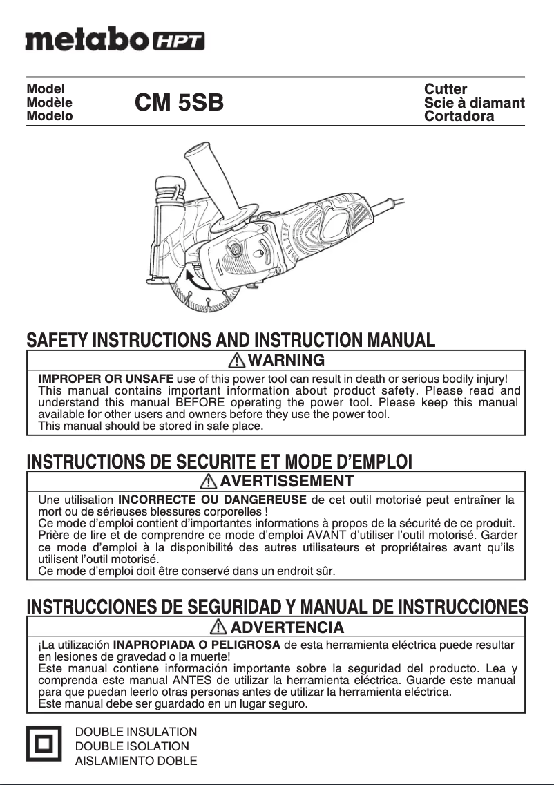 Página nº 1 - Manual de usuario HiKOKI CM5SB