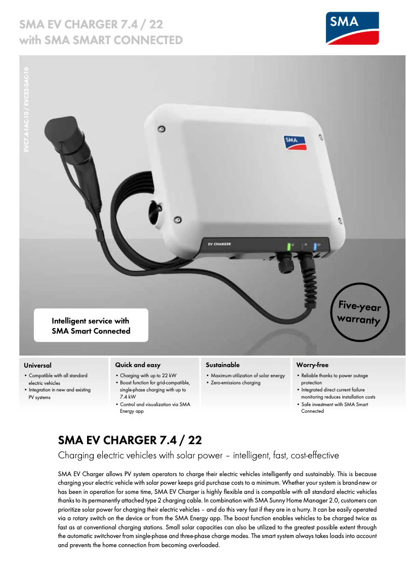 Imagen de la primera página del manual del dispositivo 3PH EV Charger 22