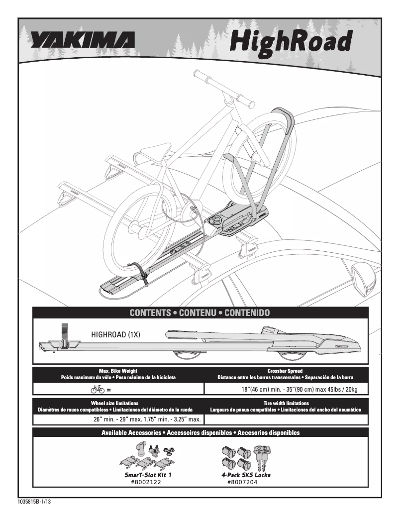 Página nº 1 - Manual de usuario Yakima HighRoad