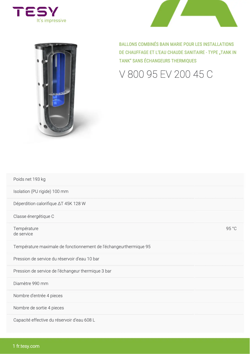 Imagen de la primera página del manual del dispositivo V 800 95 EV 200 45 C
