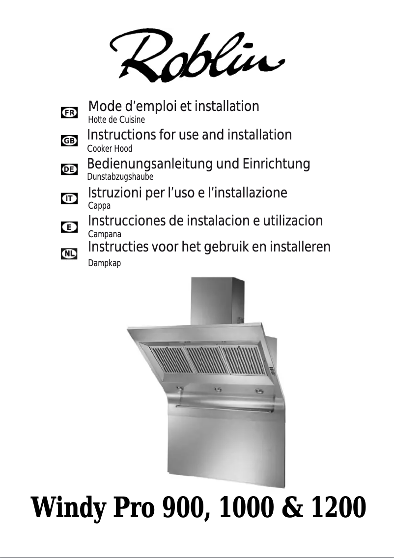 Imagen de la primera página del manual del dispositivo Windy Pro 1200 Murale