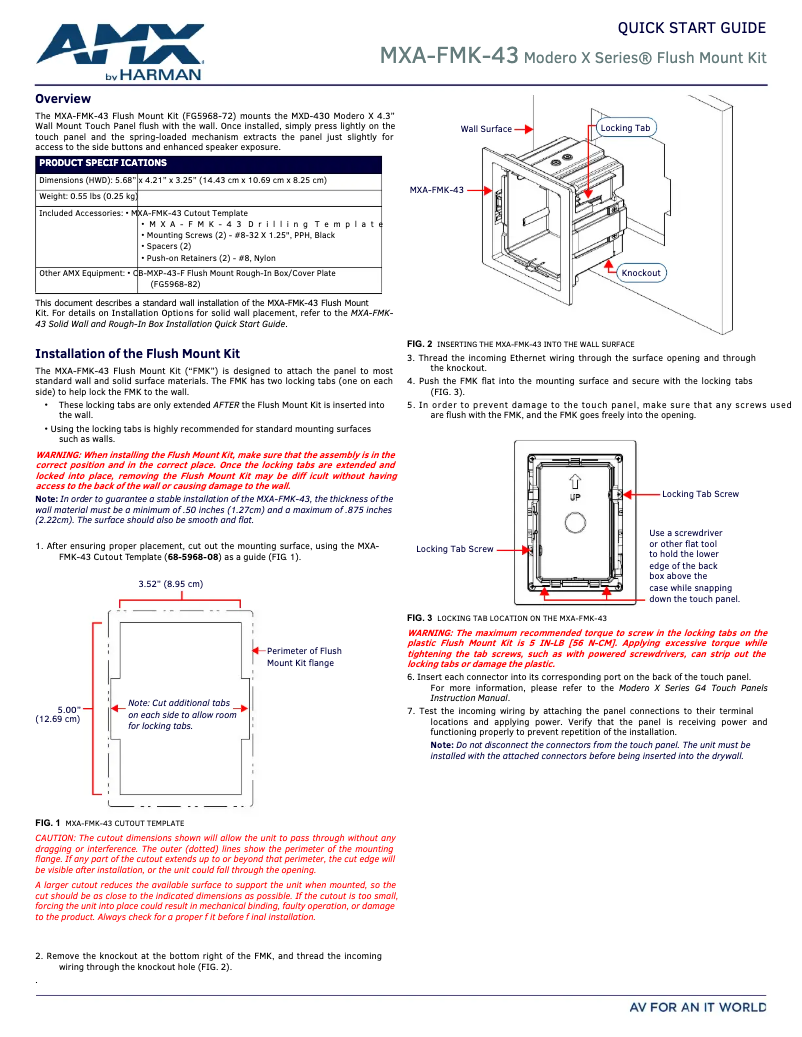 Imagen de la primera página del manual del dispositivo MXA-FMK-43