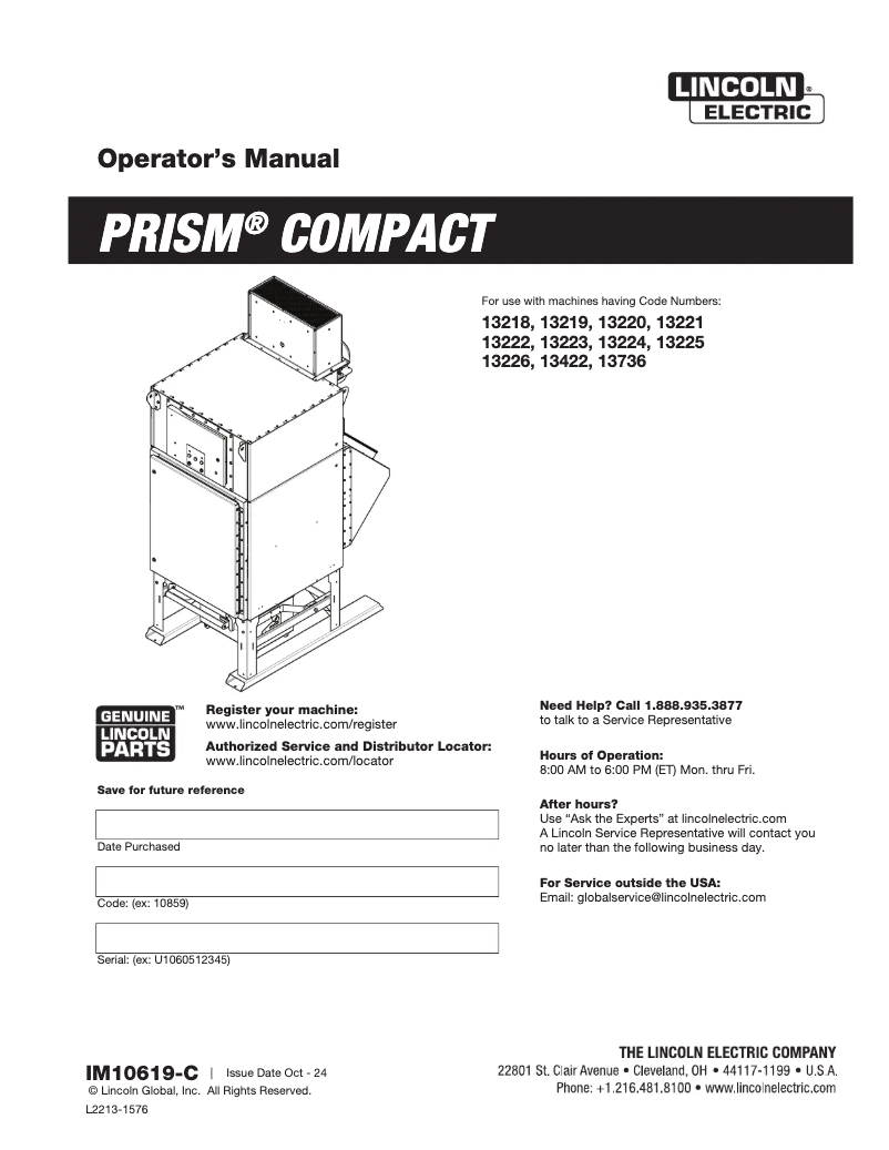 Imagen de la primera página del manual del dispositivo PRISM COMPACT