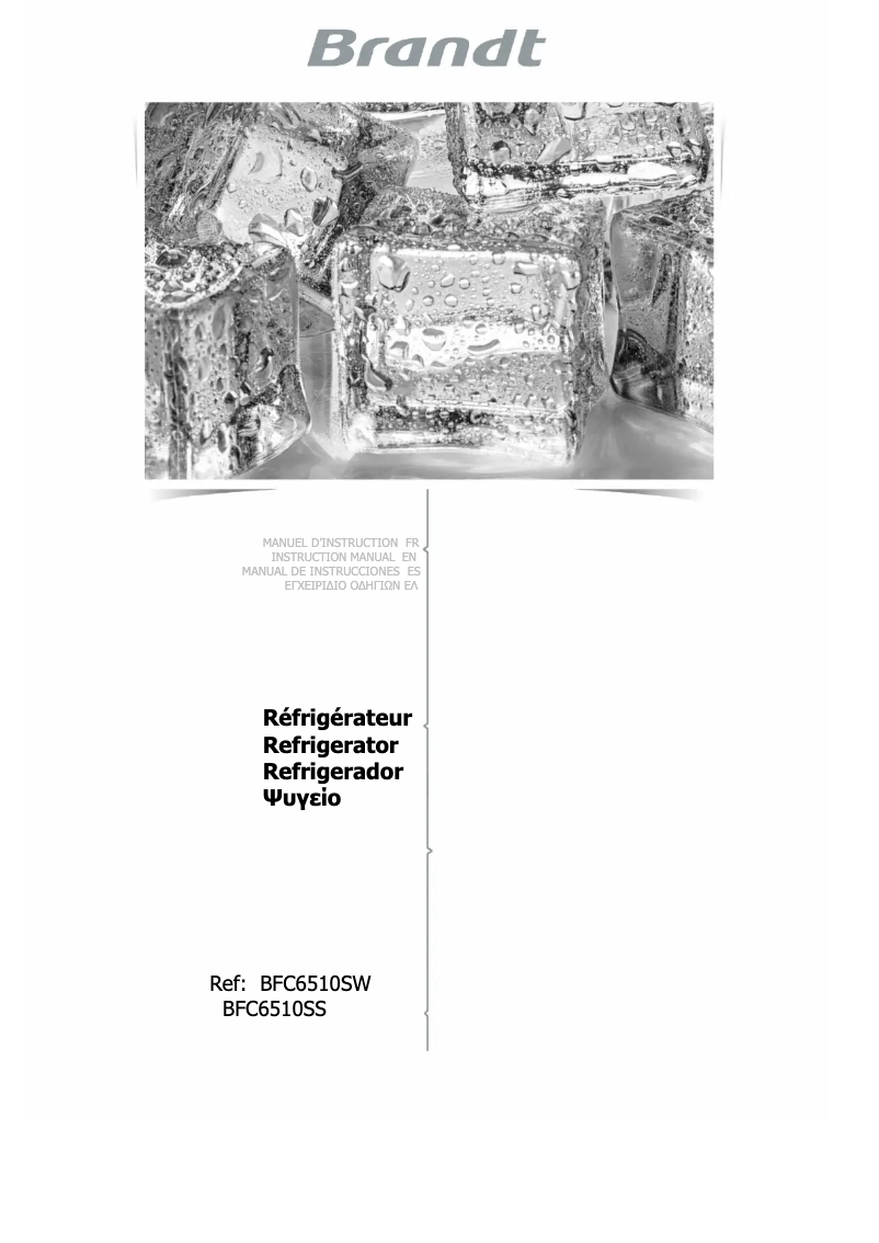 Imagen de la primera página del manual del dispositivo BFC6510SW