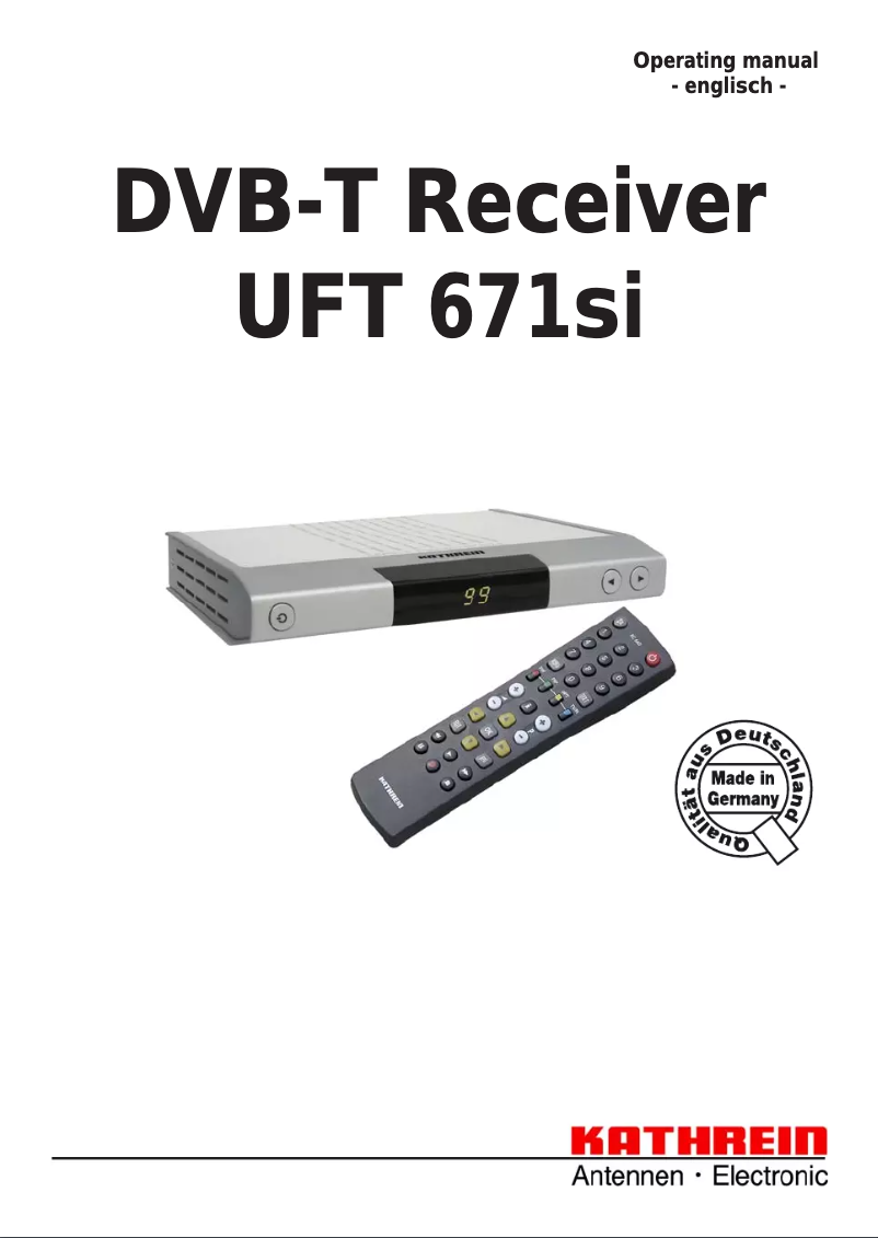 Imagen de la primera página del manual del dispositivo UFT 671