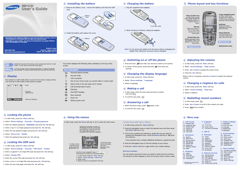 Página 1 del manual Manual de usuario Samsung SGH-C120