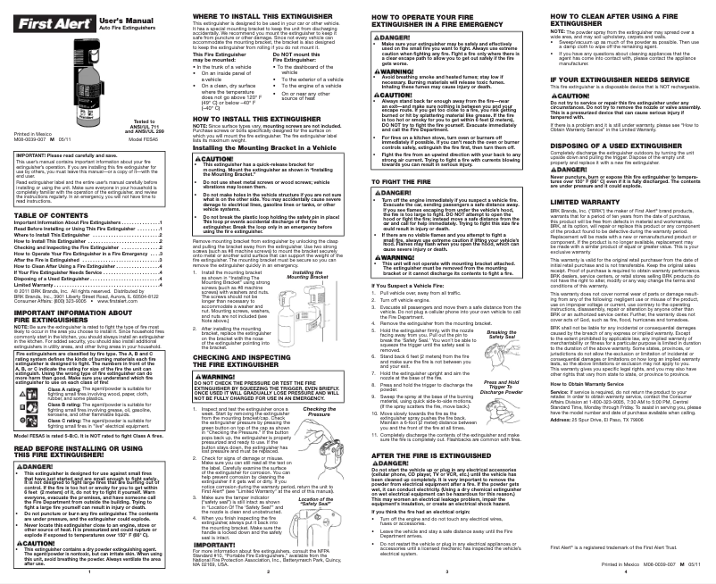 Página 1 del manual Manual de usuario First Alert FESA5