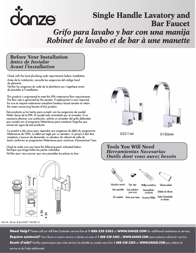 Imagen de la primera página del manual del dispositivo D221144