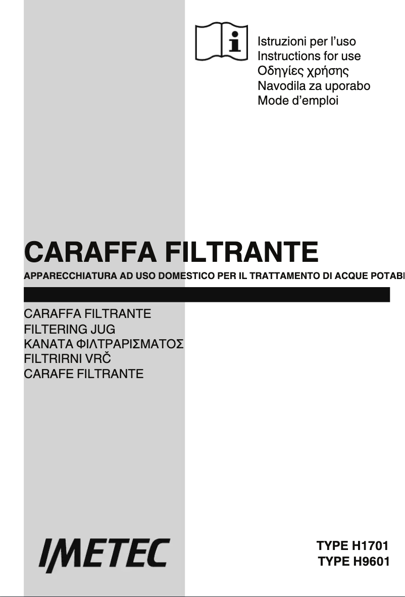 Página 1 del manual Manual de usuario Imetec Acqua WP 110