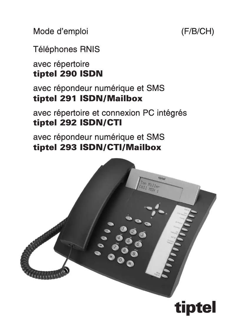 Imagen de la primera página del manual del dispositivo 292 ISDN/CTI