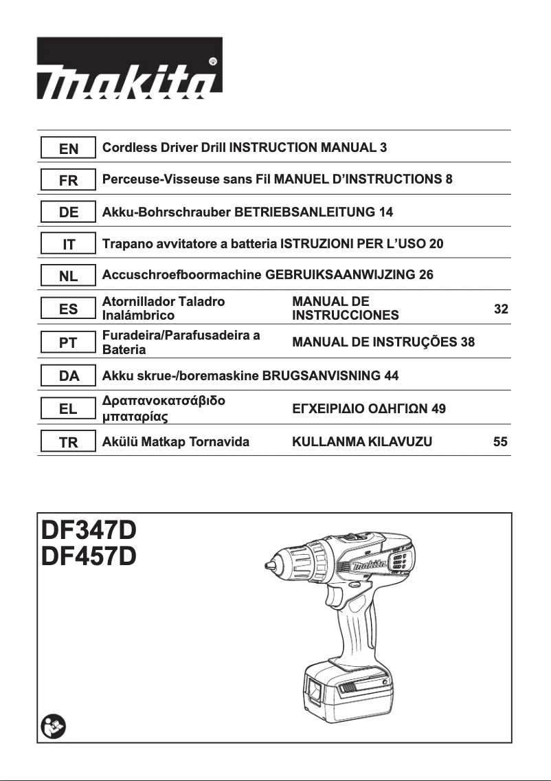 Página 1 del manual Manual de usuario Makita DF457DWE