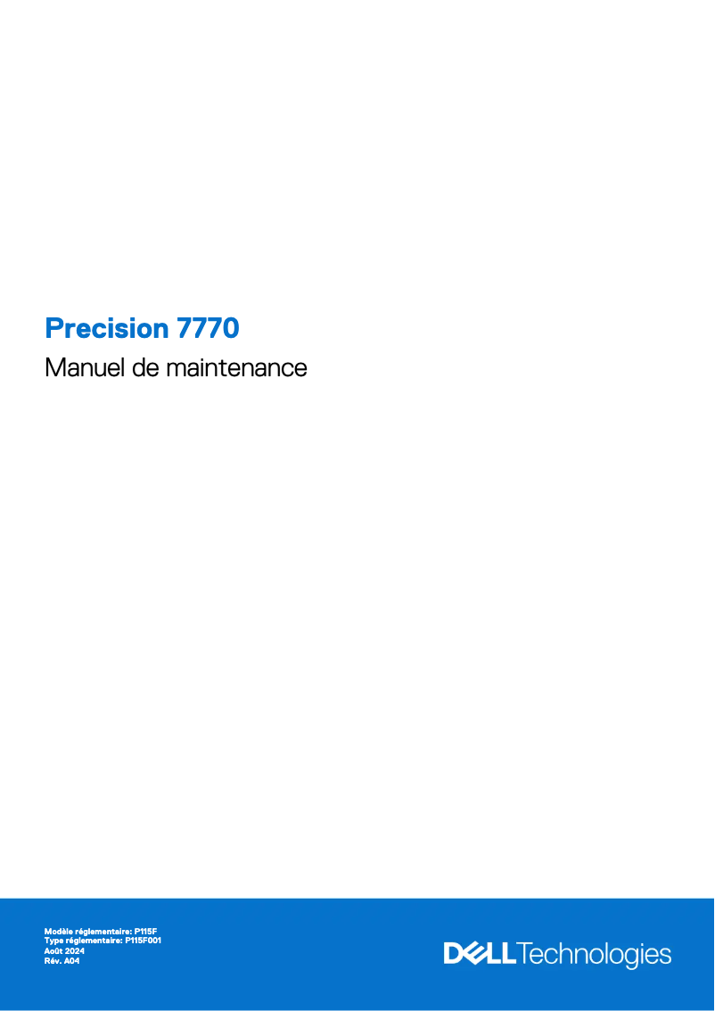 Página 1 del manual Manual de uso y mantenimiento Dell Precision 7770