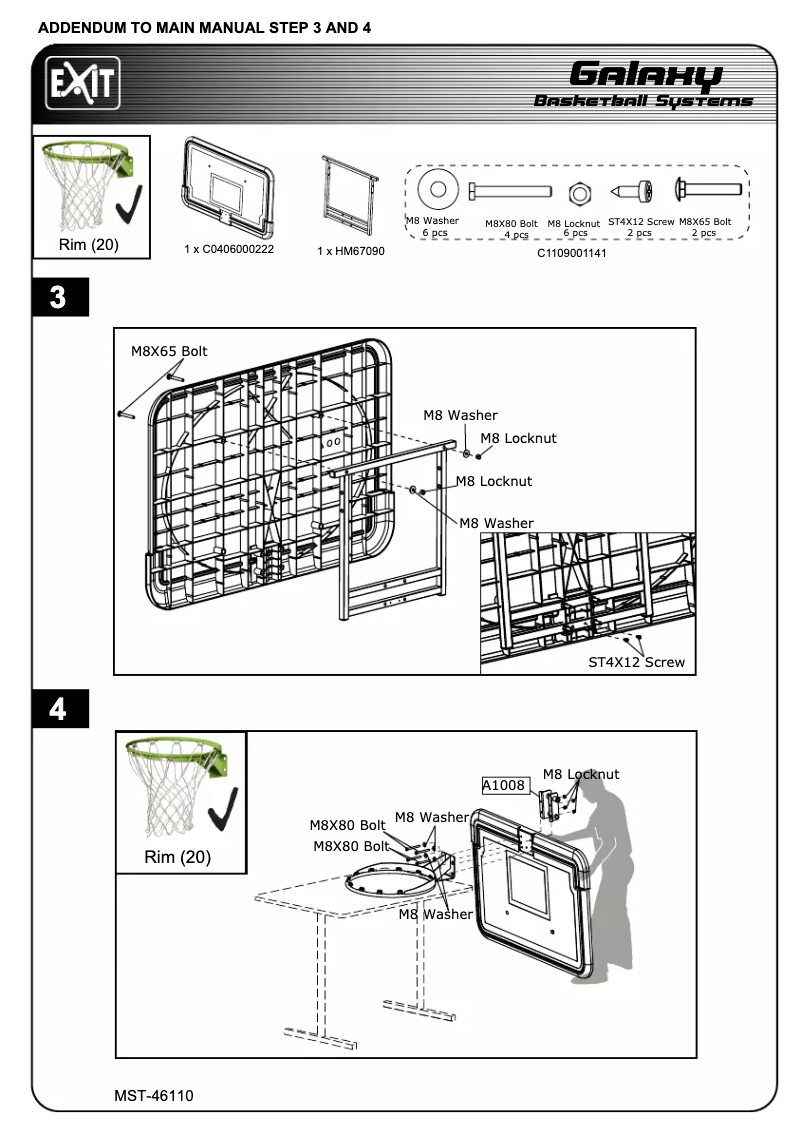 Página nº 1 - Manual de usuario EXIT Galaxy basketball