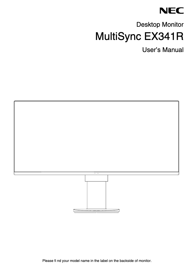Imagen de la primera página del manual del dispositivo MultiSync EX341R-BK-SV