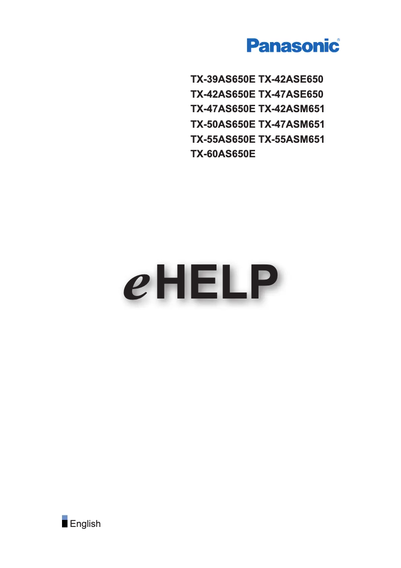 Imagen de la primera página del manual del dispositivo Viera TX-60AS650E