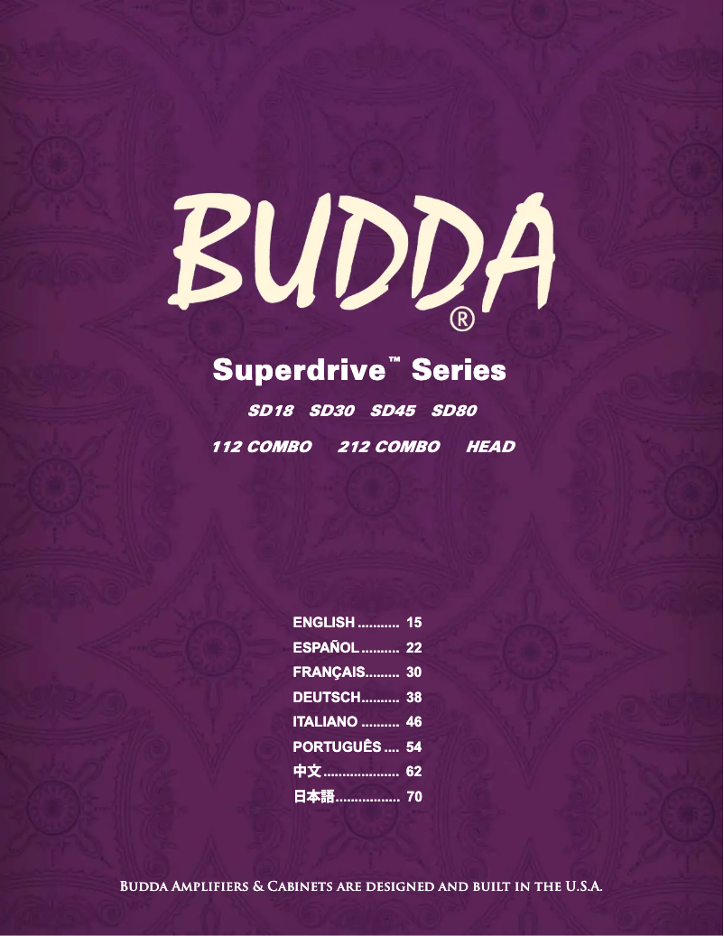 Página 1 del manual Manual de usuario Budda Superdrive 45 Series II 112 Combo