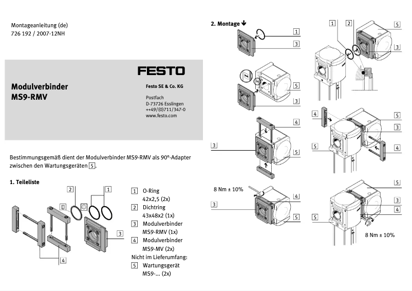 Página 1 del manual Manual de usuario Festo MS9-RMV