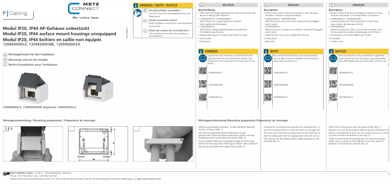 Página 1 del manual Manual de usuario Metz Connect 1309430003-E